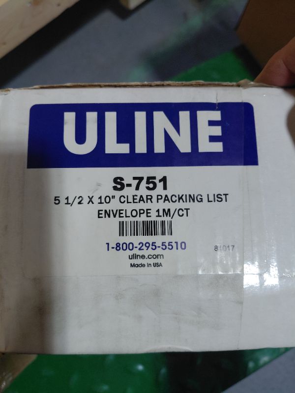 Photo 1 of NEW 1,000 SIDE LOADING PACKING LIST ENVELOPES 5.5" X 10" CLEAR ULINE S-751