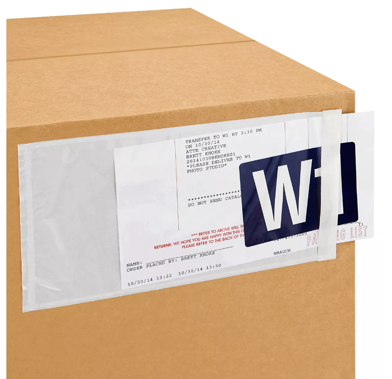 Photo 1 of NEW 1,000 SIDE LOADING PACKING LIST ENVELOPES 5.5" X 10" CLEAR ULINE S-751