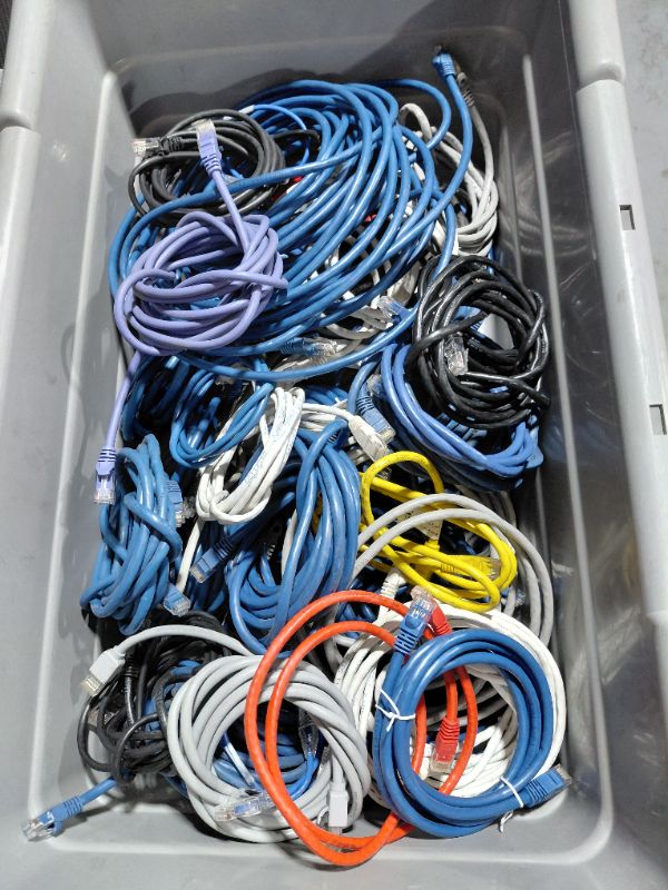 Photo 1 of CONTENTS OF TOTE- ETHERNET CABLES