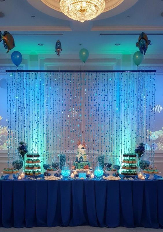 Photo 1 of NEW BOX OF BUBBLE AND RAINDROP DECORATIVE PARTY CURTAINS