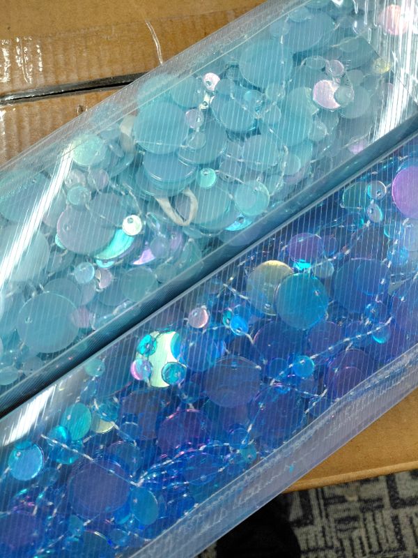 Photo 1 of NEW BOX OF BUBBLE AND RAINDROP DECORATIVE PARTY CURTAINS