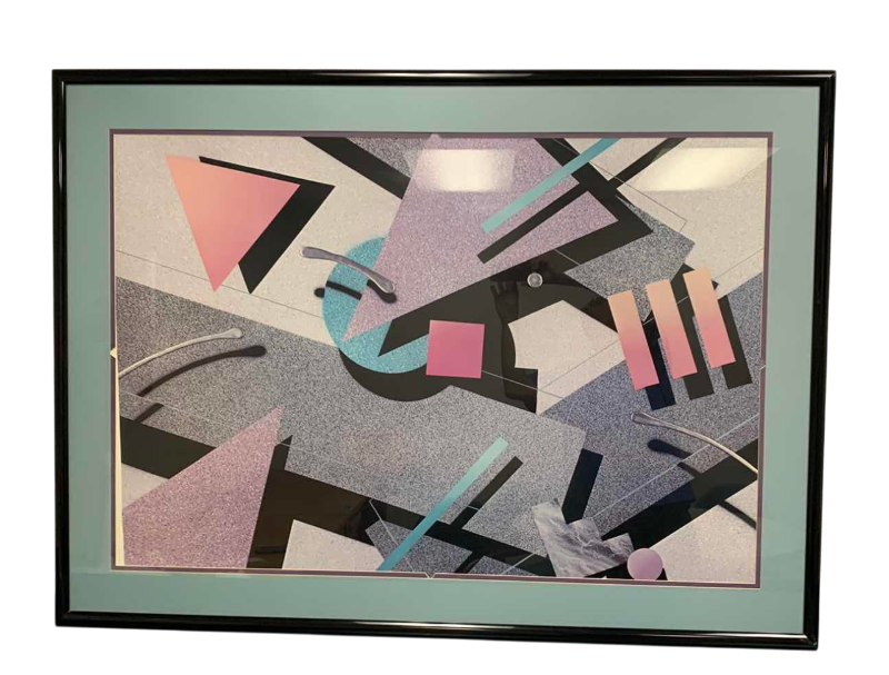 Photo 1 of MATTED ABSTRACT ART PRINT 56” X 41”