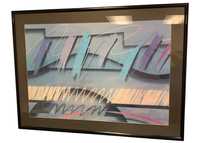 Photo 1 of MATTED ABSTRACT ART PRINT 56” X 41”