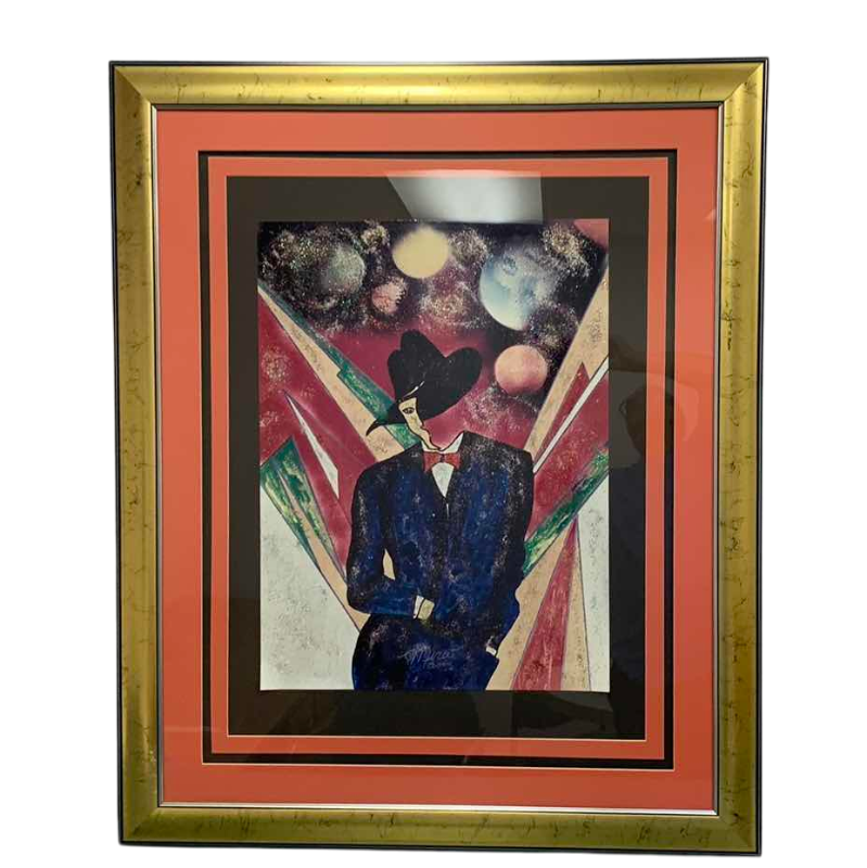Photo 1 of MATTED SIGNED BY A.C MIRA PARIS ART PRINT WITH METALLIC ENHANCEMENTS 37” X 45”