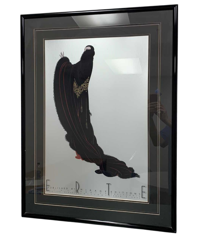 Photo 1 of 1980 MATTED ERTE “SOIRÉE” SERIGRAPH LITHOGRAPH ON SILVER FOIL 29” X 39”