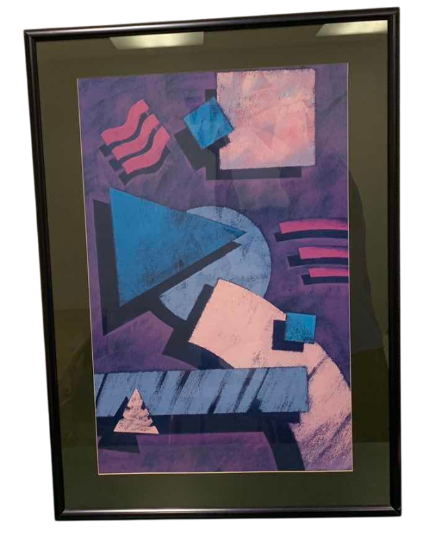 Photo 1 of GEOMETRIC ABSTRACT PRINT 26” X 38”
