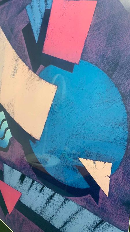 Photo 1 of GEOMETRIC ABSTRACT PRINT 26” X 38”