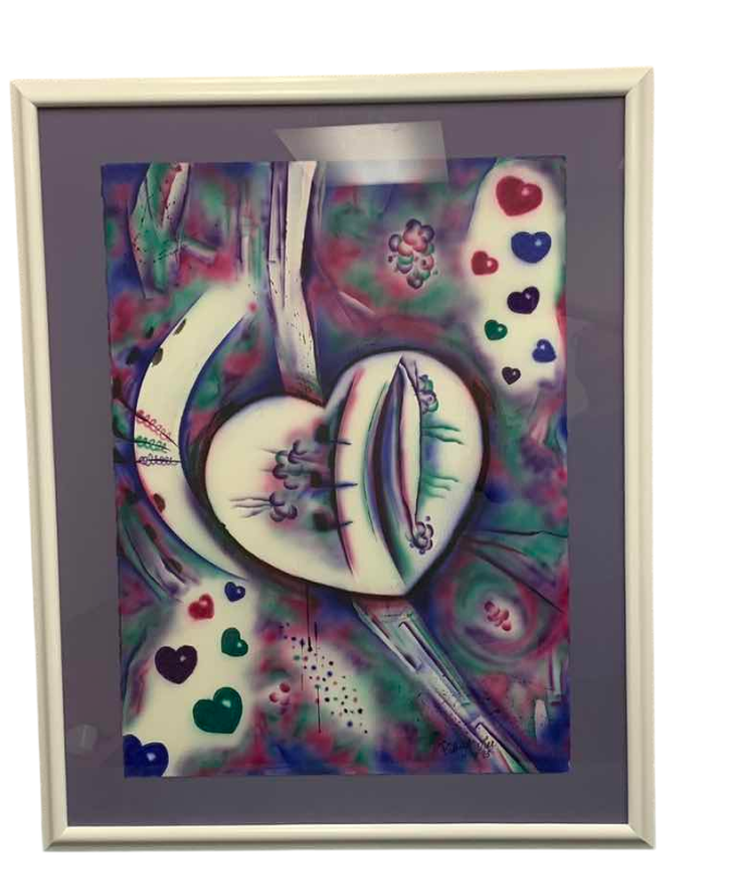 Photo 1 of ABSTRACT SIGNED ART PRINT 31” X 38”