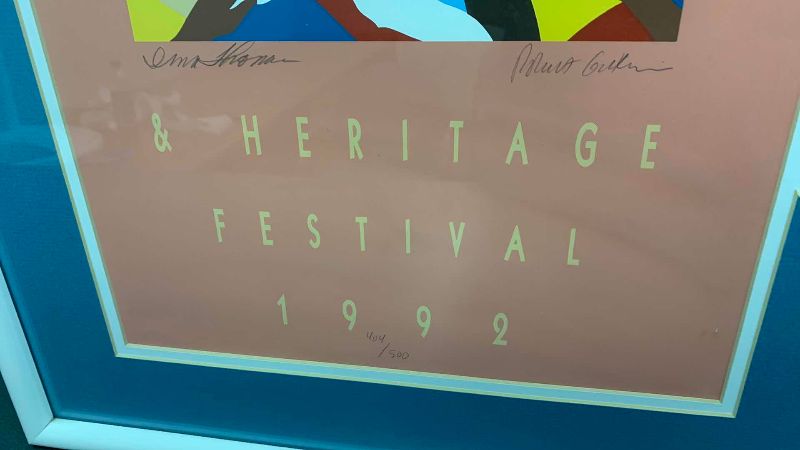 Photo 1 of 1992 NEW ORLEANS JAZZ AND HERITAGE FESTIVAL SIGNED AND NUMBERED PRINT 494/500 17” X 43”