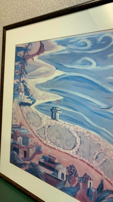 Photo 1 of ABSTRACT BEACH SCENE ART PRINT 29” X 29”
