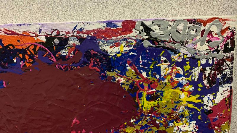 Photo 1 of ABSTRACT OIL PAINTING ON CANVAS 37” X 24”