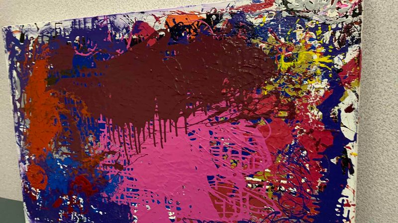 Photo 1 of ABSTRACT OIL PAINTING ON CANVAS 37” X 24”