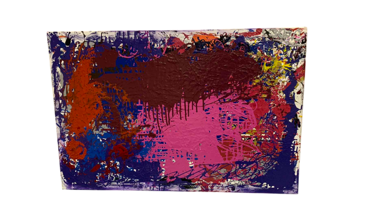 Photo 1 of ABSTRACT OIL PAINTING ON CANVAS 37” X 24”