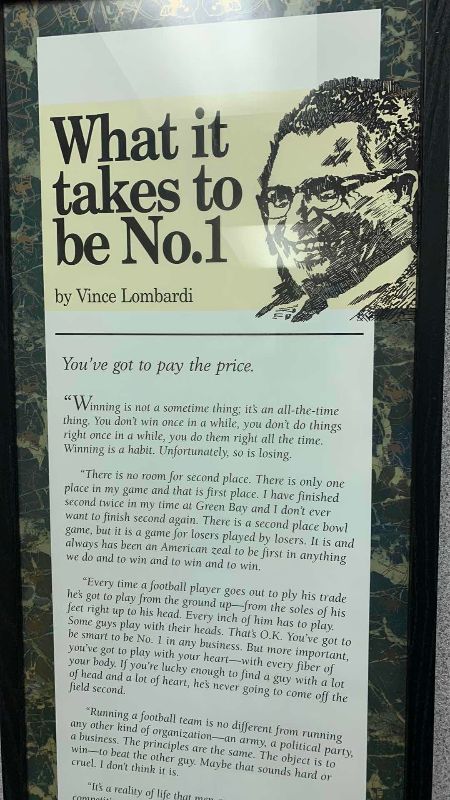 Photo 1 of VINCE LOMBARDI INSPIRATIONAL PRINT 13” X 37”
