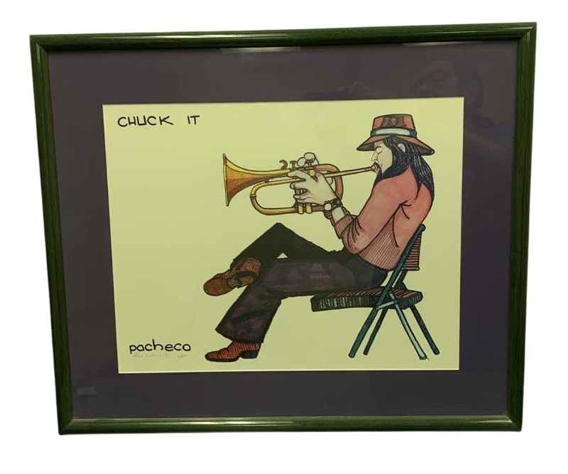 Photo 1 of FERDIE PACHECO “CHUCK IT” SIGNED AND NUMBERED LITHOGRAPH PRINT 213/500 26” X 23”