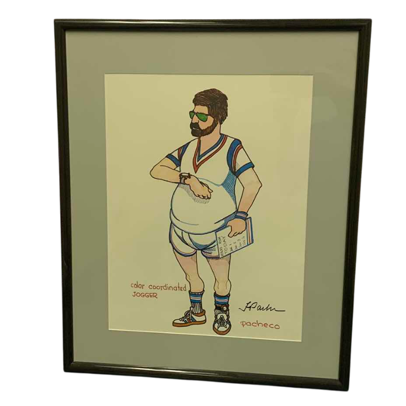 Photo 1 of VINTAGE FERDIE PACHECO “COLOR COORDINATED JOGGER” SIGNED LITHOGRAPH PRINT  22” X 27”
