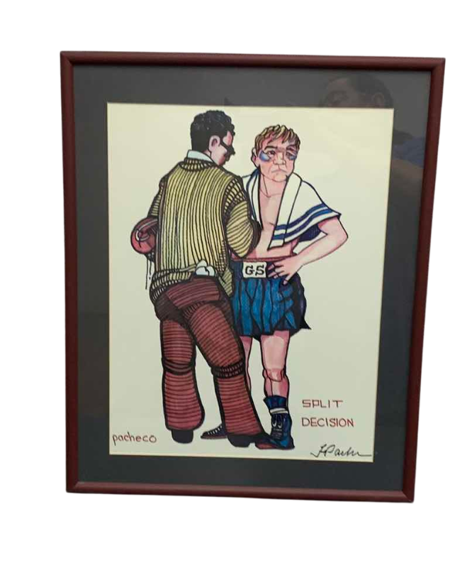 Photo 1 of FERDIE PACHECO “SPLIT DECISION” SIGNED LITHOGRAPH PRINT 19” X 24”