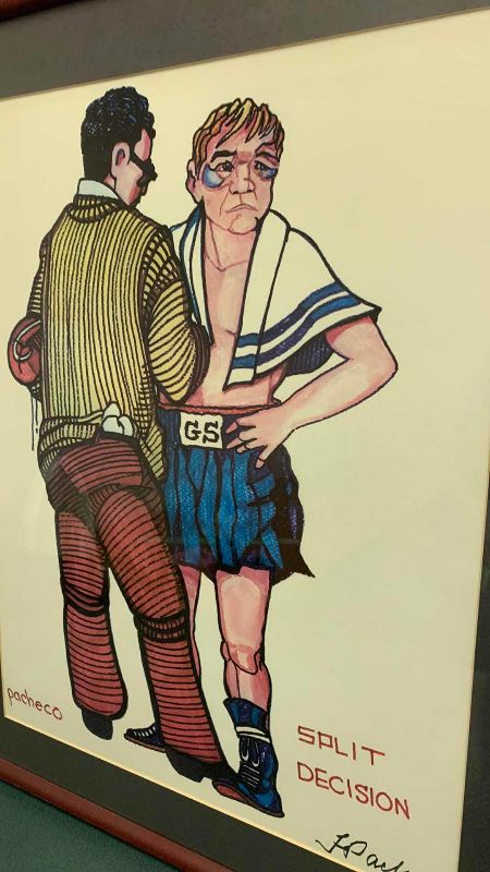 Photo 1 of FERDIE PACHECO “SPLIT DECISION” SIGNED LITHOGRAPH PRINT 19” X 24”