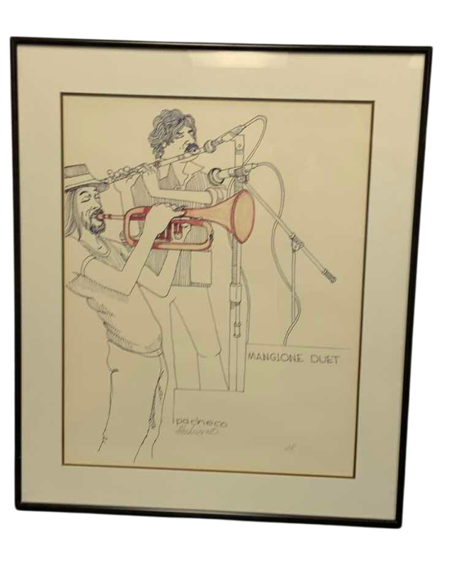 Photo 1 of FERDIE PACHECO “MANGIONE DUET” SIGNED AND NUMBERED 62/100 LITHOGRAPH PRINT 20” X 25”