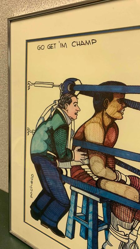 Photo 1 of FERDIE PACHECO “GO GET’IM CHAMP” SIGNED LITHOGRAPH PRINT 19” X 24”