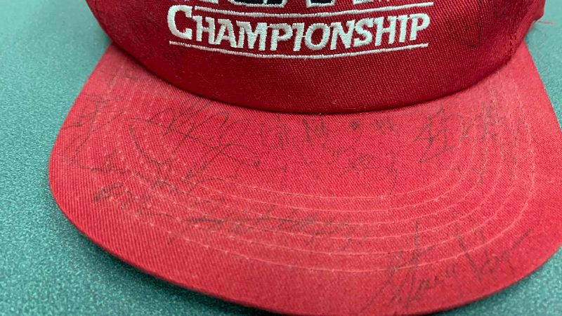 Photo 1 of 1989-1990 UNLV RUNNING REBELS BASKETBALL NCAA CHAMPIONSHIP AUTOGRAPHED CAP