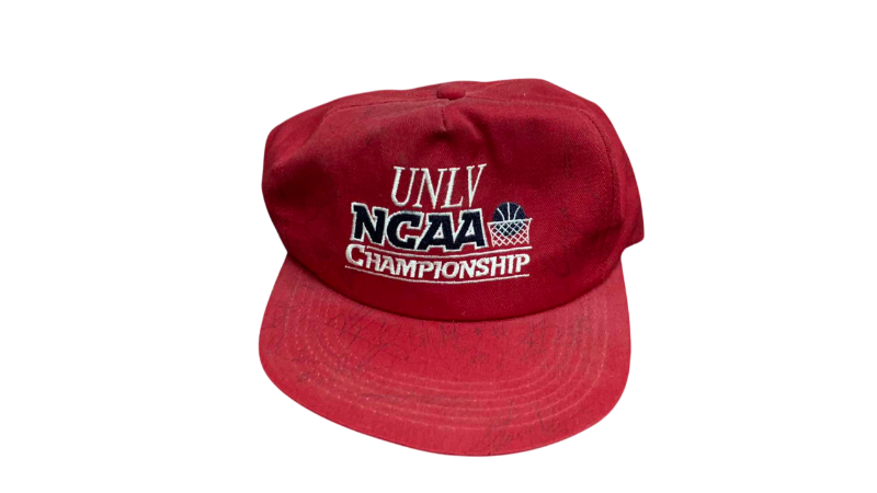 Photo 1 of 1989-1990 UNLV RUNNING REBELS BASKETBALL NCAA CHAMPIONSHIP AUTOGRAPHED CAP