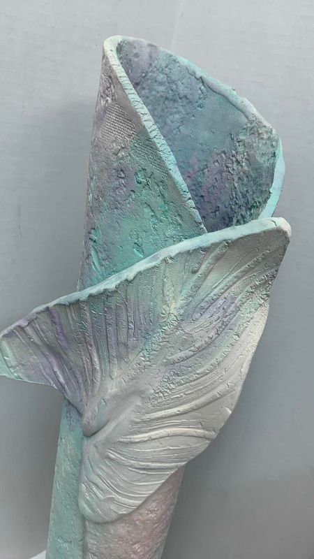 Photo 1 of 2-PLASTER STONE LEAF INSPIRED ARTWORK TALLEST IS 26”