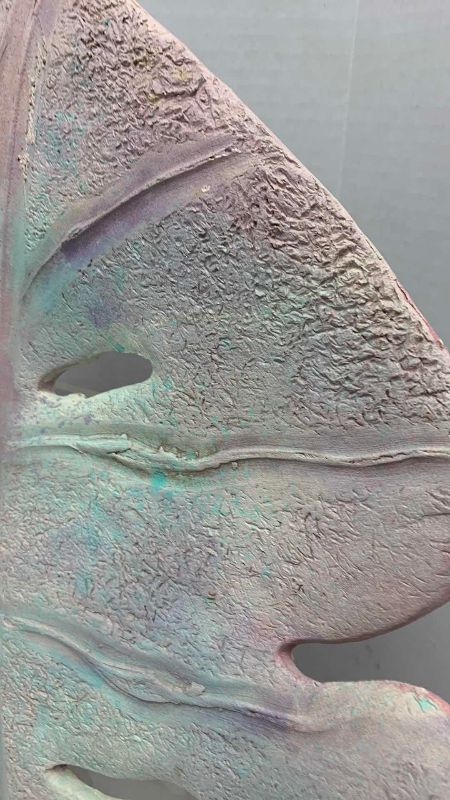 Photo 1 of 2-PLASTER STONE LEAF INSPIRED ARTWORK TALLEST IS 26”