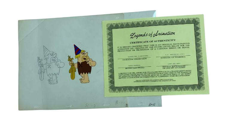 Photo 1 of VINTAGE ORIGINAL HANNA BARBERA LINE ART OF BARNEY/ THE FLINTSTONES B11 12” X 10.5”