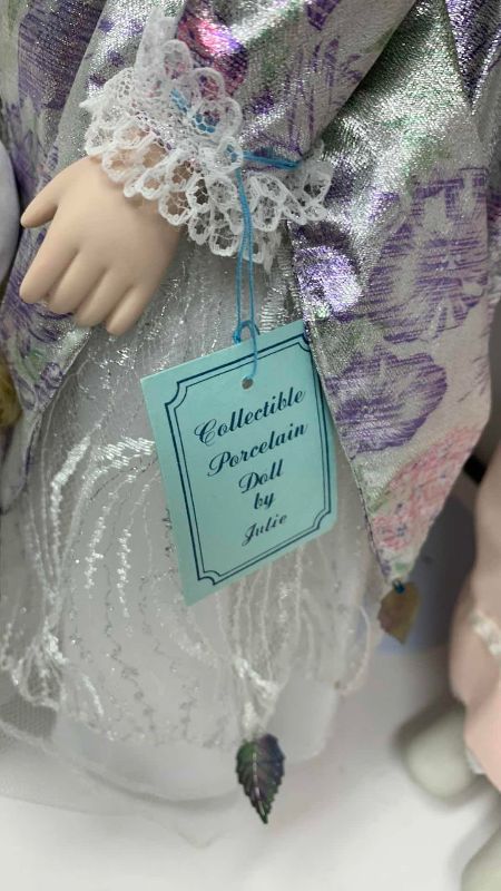 Photo 1 of 4-PORCELAIN DOLLS TALLEST IS 19”