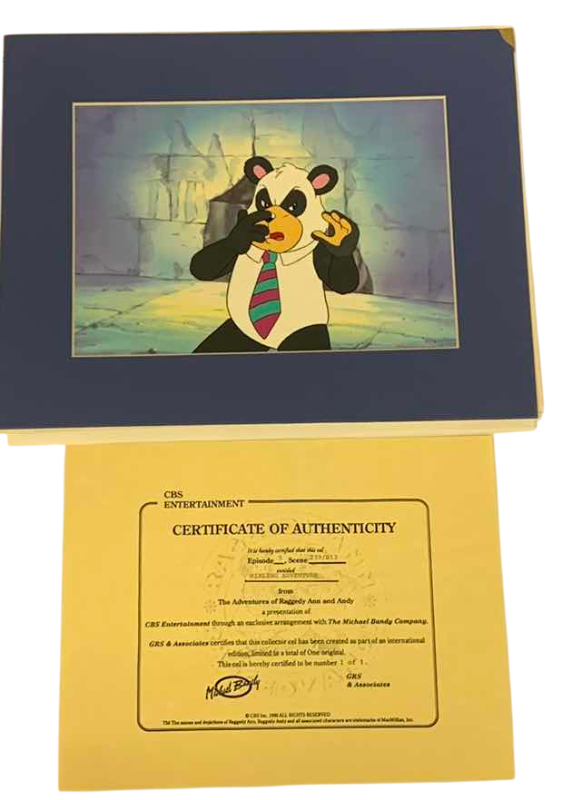 Photo 1 of VINTAGE COLLECTOR CELL WITH COA FROM THE ADVENTURES OF RAGGEDY ANN AND ANDY “PIXLING ADVENTURE” 14” X 11”
