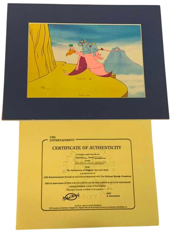 Photo 1 of VINTAGE COLLECTOR CELL WITH COA FROM THE ADVENTURES OF RAGGEDY ANN AND ANDY “THE MAGIC WINGS ADVENTURE” 14” X 11”