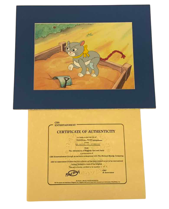 Photo 1 of VINTAGE COLLECTOR CELL WITH COA FROM THE ADVENTURES OF RAGGEDY ANN AND ANDY “THE SACRED CAT ADVENTURE” 14” X 11”
