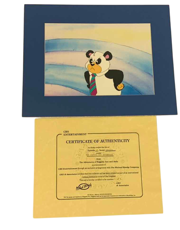 Photo 1 of VINTAGE COLLECTOR CELL WITH COA FROM THE ADVENTURES OF RAGGEDY ANN AND ANDY “THE SACRED CAT ADVENTURE” 14” X 11”