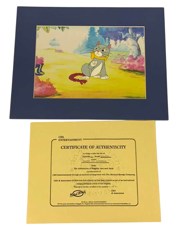 Photo 1 of VINTAGE COLLECTOR CELL WITH COA FROM THE ADVENTURES OF RAGGEDY ANN AND ANDY “SACRED CAT ADVENTURE” 14” X 11”