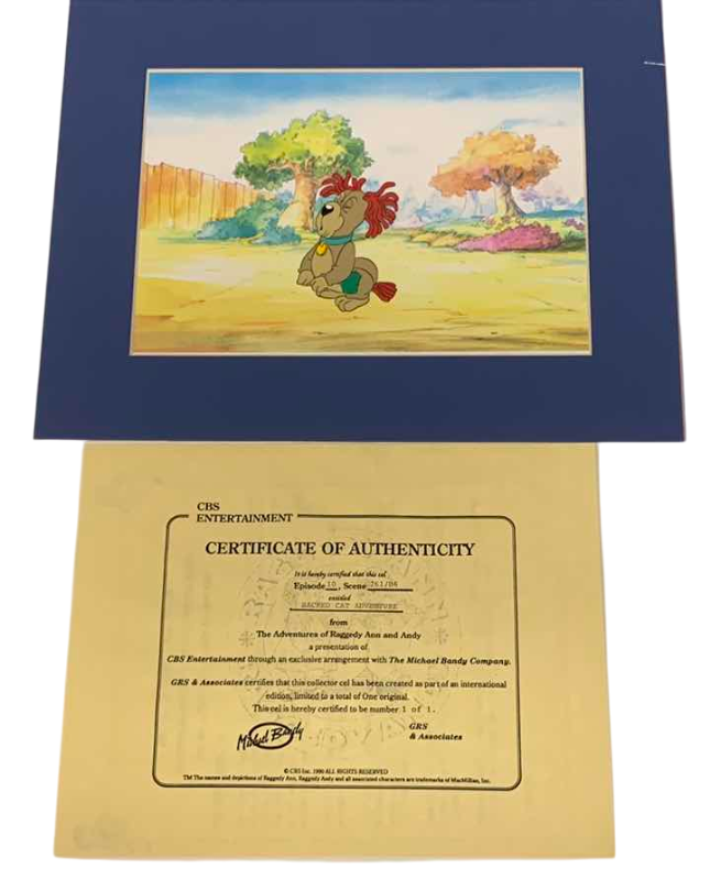 Photo 1 of VINTAGE COLLECTOR CELL WITH COA FROM THE ADVENTURES OF RAGGEDY ANN AND ANDY “SACRED CAT ADVENTURE” 14 X 11”