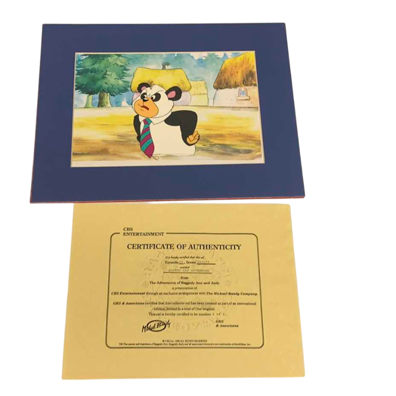 Photo 1 of VINTAGE COLLECTOR CELL WITH COA FROM THE ADVENTURES OF RAGGEDY ANN AND ANDY “SACRED CAT ADVENTURE” 14” X 11”