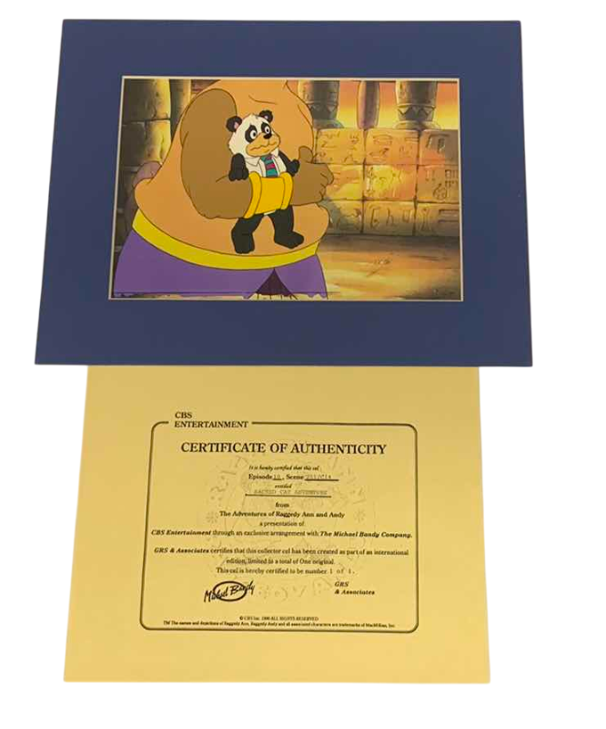Photo 1 of VINTAGE COLLECTOR CELL WITH COA FROM THE ADVENTURES OF RAGGEDY ANN AND ANDY “SACRED CAT ADVENTURE“ 14” X 11”