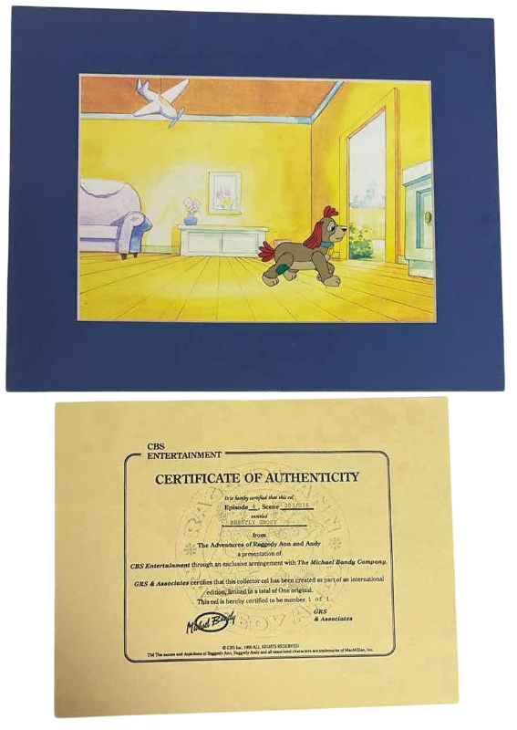 Photo 1 of VINTAGE COLLECTOR CELL WITH COA FROM THE ADVENTURES OF RAGGEDY ANN AND ANDY “ BEASTLY GHOST “ 14”X11”