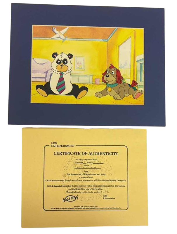 Photo 1 of VINTAGE COLLECTOR CELL WITH COA FROM THE ADVENTURES OF RAGGEDY ANN AND ANDY “ PIXLING ADVENTURE ” 14”X11”