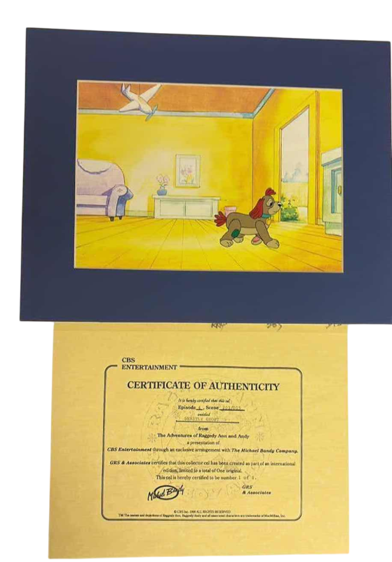 Photo 1 of VINTAGE COLLECTOR CELL WITH COA FROM THE ADVENTURES OF RAGGEDY ANN AND ANDY “BEASTLY GHOST ” 14”X11”