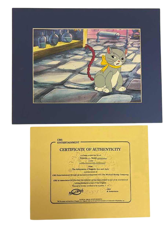 Photo 1 of VINTAGE COLLECTOR CELL WITH COA FROM THE ADVENTURES OF RAGGEDY ANN AND ANDY “THE PERRIWORK ADVENTURE” 14”X11”