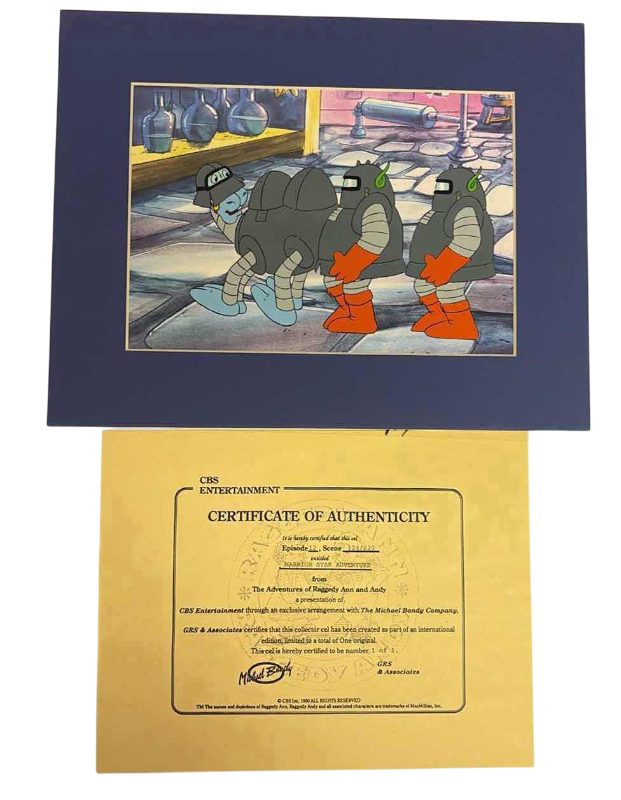Photo 1 of VINTAGE COLLECTOR CELL WITH COA FROM THE ADVENTURES OF RAGGEDY ANN AND ANDY “ WARRIOR STAR ADVENTURE” 14”X11”