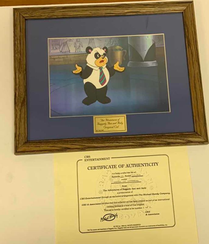 Photo 1 of VINTAGE COLLECTOR CELL WITH COA FROM THE ADVENTURES OF RAGGEDY ANN AND ANDY “SACRED CAT ADVENTURE” 15” X 13”