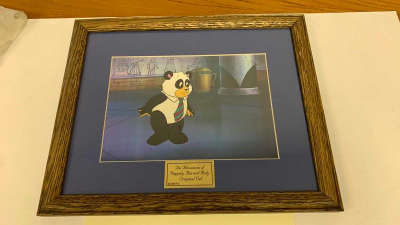 Photo 1 of FRAMED VINTAGE COLLECTOR CELL WITH COA FROM THE ADVENTURES OF RAGGEDY ANN AND ANDY “SACRED CAT ADVENTURE” 15” X 13”
