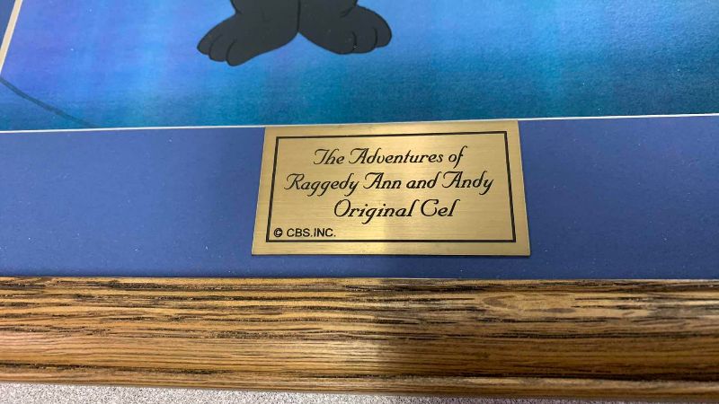 Photo 1 of FRAMED AND MATTED VINTAGE COLLECTOR CELL WITH COA FROM THE ADVENTURES OF RAGGEDY ANN AND ANDY “SACRED CAT ADVENTURE” 16” X 13”