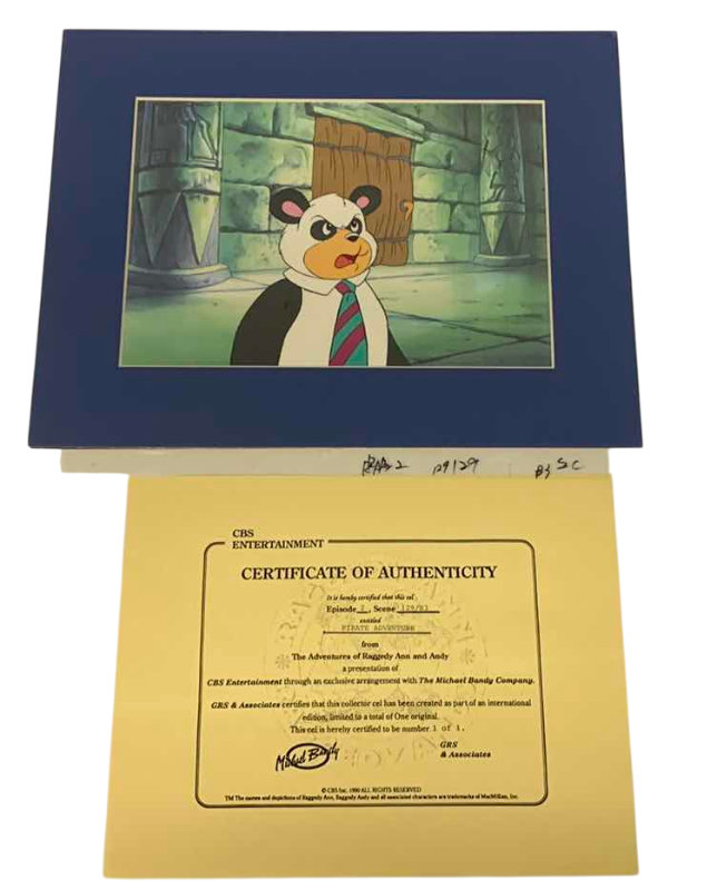 Photo 1 of VINTAGE COLLECTOR CELL WITH COA FROM THE ADVENTURES OF RAGGEDY ANN AND ANDY “PIRATE ADVENTURE” 14” X 11”
