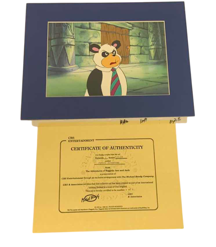 Photo 1 of VINTAGE COLLECTOR CELL WITH COA FROM THE ADVENTURES OF RAGGEDY ANN AND ANDY “PIRATE ADVENTURE” 14” X 11”
