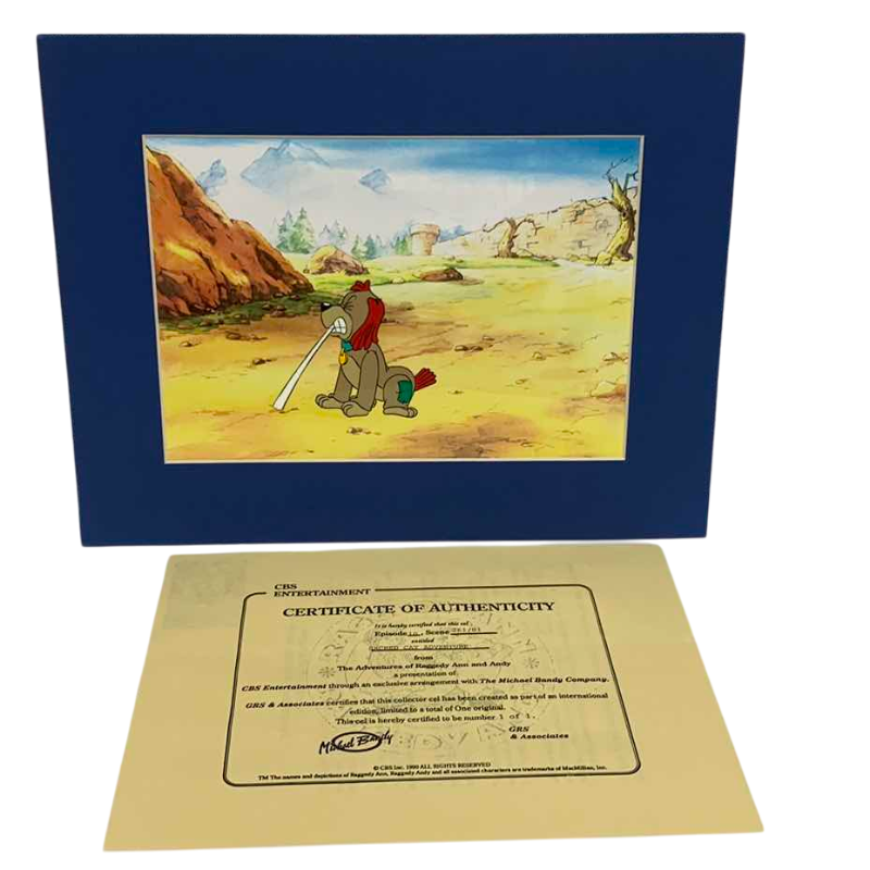 Photo 1 of VINTAGE COLLECTOR CELL WITH COA FROM THE ADVENTURES OF RAGGEDY ANN AND ANDY “SACRED CAT ADVENTURE” 14” X 11”