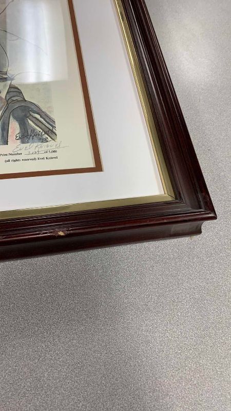 Photo 1 of VINTAGE EVEL KNIEVEL SIGNED AND NUMBERED MATTED PRINT 18” X 22”